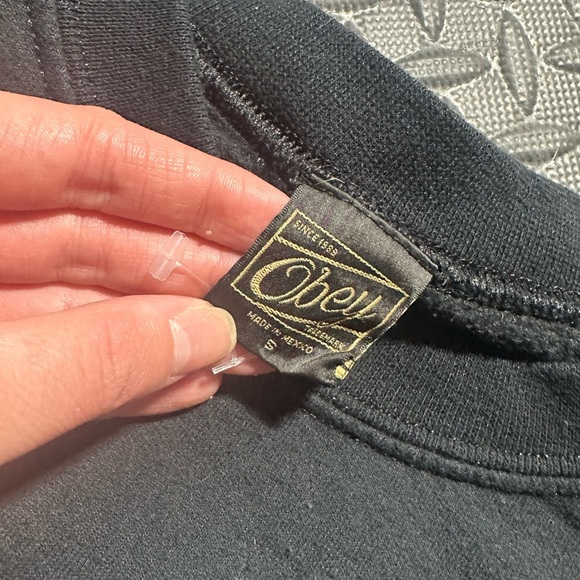 Obey Worldwide Floral Letter Print Crew Neck Sweat Short Size Small - Picture 3 of 3